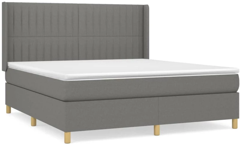 ΚΡΕΒΑΤΙ BOXSPRING ΜΕ ΣΤΡΩΜΑ ΣΚΟΥΡΟ ΓΚΡΙ 160X200 ΕΚ ΥΦΑΣΜΑΤΙΝΟ 3132162