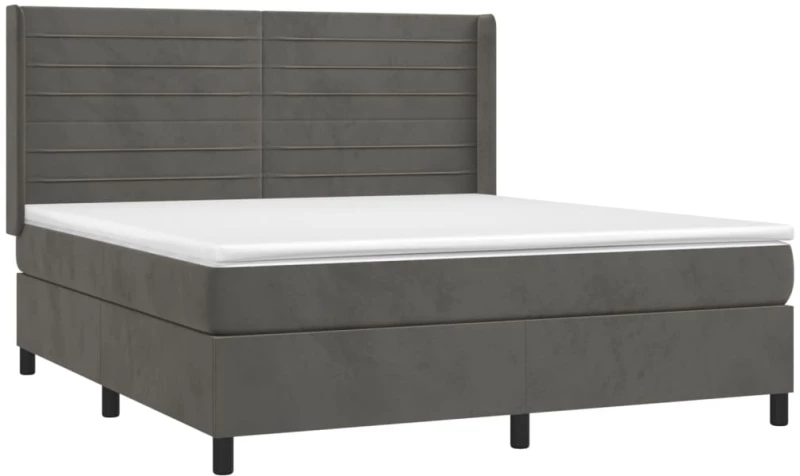 ΚΡΕΒΑΤΙ BOXSPRING ΜΕ ΣΤΡΩΜΑ ΣΚΟΥΡΟ ΓΚΡΙ 160X200 ΕΚ. ΒΕΛΟΥΔΙΝΟ 3132748