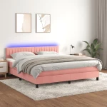 ΚΡΕΒΑΤΙ BOXSPRING ΜΕ ΣΤΡΩΜΑ & LED ΡΟΖ 180X200 ΕΚ. ΒΕΛΟΥΔΙΝΟ 3134542