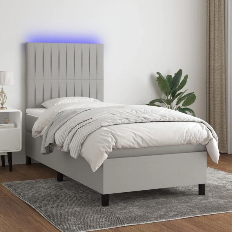 ΚΡΕΒΑΤΙ BOXSPRING ΜΕ ΣΤΡΩΜΑ & LED ΑΝ.ΓΚΡΙ 80X200 ΕΚ. ΥΦΑΣΜΑΤΙΝΟ 3134989