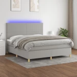 ΚΡΕΒΑΤΙ BOXSPRING ΜΕ ΣΤΡΩΜΑ & LED ΑΝ.ΓΚΡΙ 160X200ΕΚ. ΥΦΑΣΜΑΤΙΝΟ 3135285