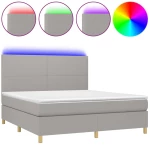 ΚΡΕΒΑΤΙ BOXSPRING ΜΕ ΣΤΡΩΜΑ & LED ΑΝ.ΓΚΡΙ 160X200ΕΚ. ΥΦΑΣΜΑΤΙΝΟ 3135285