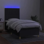 ΚΡΕΒΑΤΙ BOXSPRING ΜΕ ΣΤΡΩΜΑ & LED ΜΑΥΡΟ 80X200 ΕΚ. ΥΦΑΣΜΑΤΙΝΟ 3135551