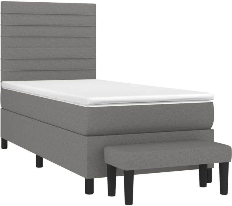 ΚΡΕΒΑΤΙ BOXSPRING ΜΕ ΣΤΡΩΜΑ ΣΚΟΥΡΟ ΓΚΡΙ 80X200 ΕΚ. ΥΦΑΣΜΑΤΙΝΟ 3136630
