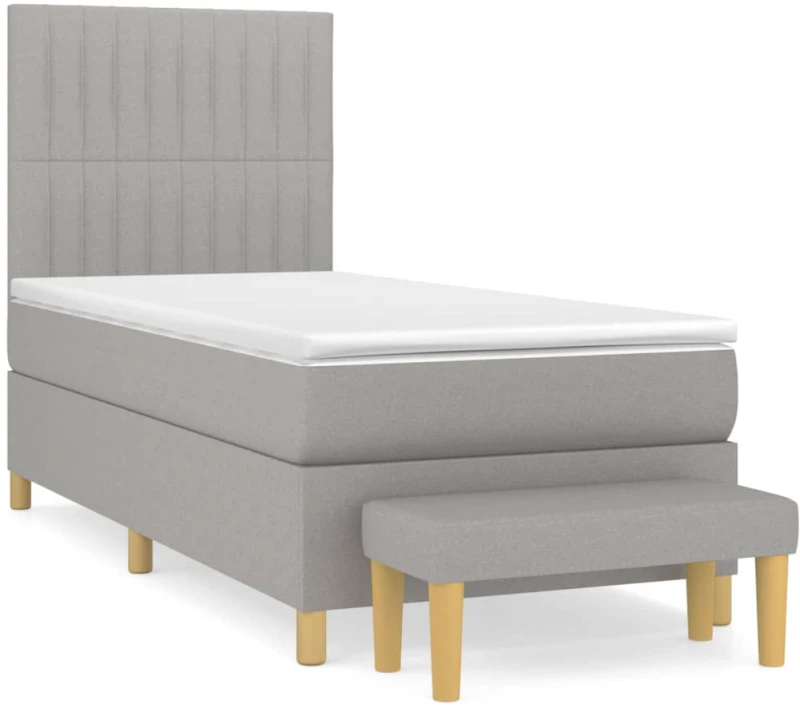 ΚΡΕΒΑΤΙ BOXSPRING ΜΕ ΣΤΡΩΜΑ ΑΝΟΙΧΤΟ ΓΚΡΙ 80X200 ΕΚ. ΥΦΑΣΜΑΤΙΝΟ 3137269
