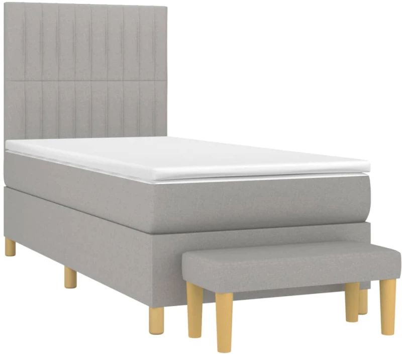 ΚΡΕΒΑΤΙ BOXSPRING ΜΕ ΣΤΡΩΜΑ ΑΝΟΙΧΤΟ ΓΚΡΙ 80X200 ΕΚ. ΥΦΑΣΜΑΤΙΝΟ 3137269