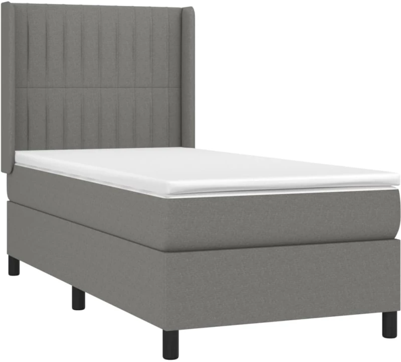 ΚΡΕΒΑΤΙ BOXSPRING ΜΕ ΣΤΡΩΜΑ & LED ΣΚ.ΓΚΡΙ 80X200 ΕΚ. ΥΦΑΣΜΑΤΙΝΟ 3138430