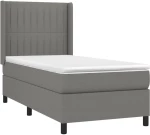 ΚΡΕΒΑΤΙ BOXSPRING ΜΕ ΣΤΡΩΜΑ & LED ΣΚ.ΓΚΡΙ 100X200 ΕΚ ΥΦΑΣΜΑΤΙΝΟ 3138454
