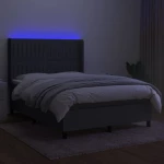 ΚΡΕΒΑΤΙ BOXSPRING ΜΕ ΣΤΡΩΜΑ & LED ΣΚ.ΓΚΡΙ 140X200 ΕΚ ΥΦΑΣΜΑΤΙΝΟ 3138478