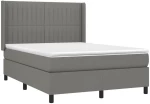 ΚΡΕΒΑΤΙ BOXSPRING ΜΕ ΣΤΡΩΜΑ & LED ΣΚ.ΓΚΡΙ 140X200 ΕΚ ΥΦΑΣΜΑΤΙΝΟ 3138478