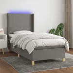 ΚΡΕΒΑΤΙ BOXSPRING ΜΕ ΣΤΡΩΜΑ & LED ΣΚ.ΓΚΡΙ 80X200 ΕΚ. ΥΦΑΣΜΑΤΙΝΟ 3138670