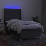 ΚΡΕΒΑΤΙ BOXSPRING ΜΕ ΣΤΡΩΜΑ & LED ΣΚ.ΓΚΡΙ 100X200 ΕΚ ΥΦΑΣΜΑΤΙΝΟ 3139014