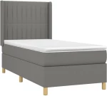 ΚΡΕΒΑΤΙ BOXSPRING ΜΕ ΣΤΡΩΜΑ & LED ΣΚ.ΓΚΡΙ 100X200 ΕΚ ΥΦΑΣΜΑΤΙΝΟ 3139014