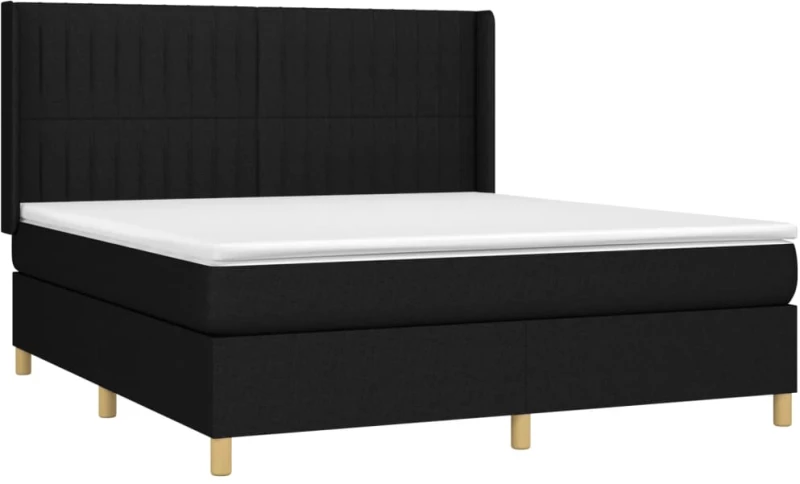 ΚΡΕΒΑΤΙ BOXSPRING ΜΕ ΣΤΡΩΜΑ & LED ΜΑΥΡΟ 160X200 ΕΚ. ΥΦΑΣΜΑΤΙΝΟ 3139047