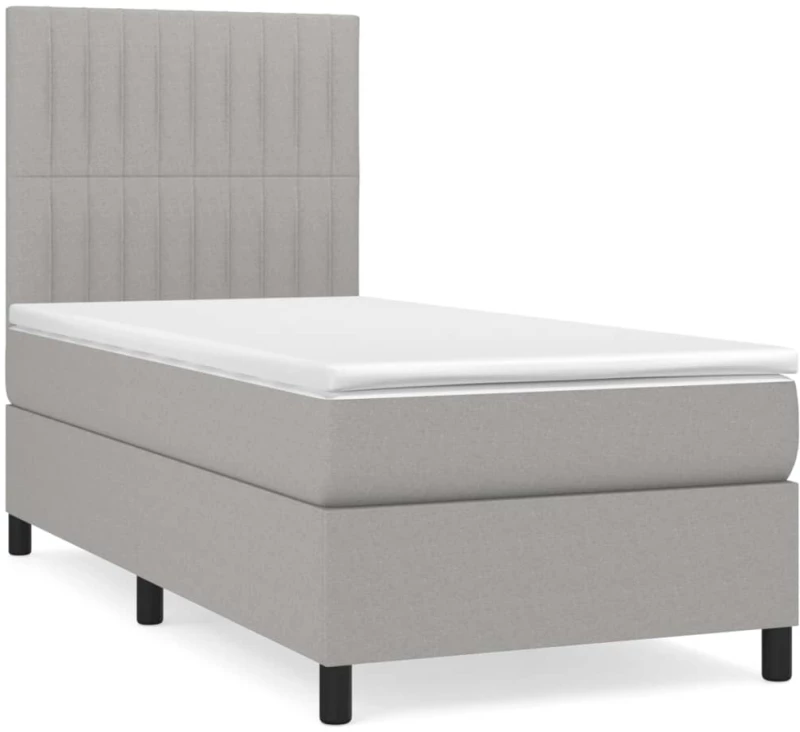 ΚΡΕΒΑΤΙ BOXSPRING ΜΕ ΣΤΡΩΜΑ ΑΝΟΙΧΤΟ ΓΚΡΙ 80X200 ΕΚ. ΥΦΑΣΜΑΤΙΝΟ 3141889