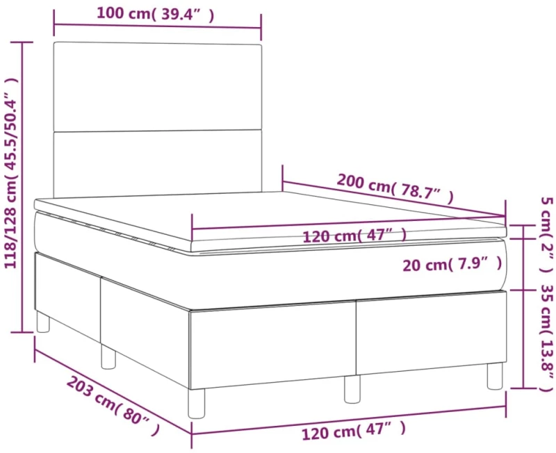 ΚΡΕΒΑΤΙ BOXSPRING ΜΕ ΣΤΡΩΜΑ ΑΝΟΙΧΤΟ ΓΚΡΙ 120X200 ΕΚ. ΥΦΑΣΜΑΤΙΝΟ 3142161