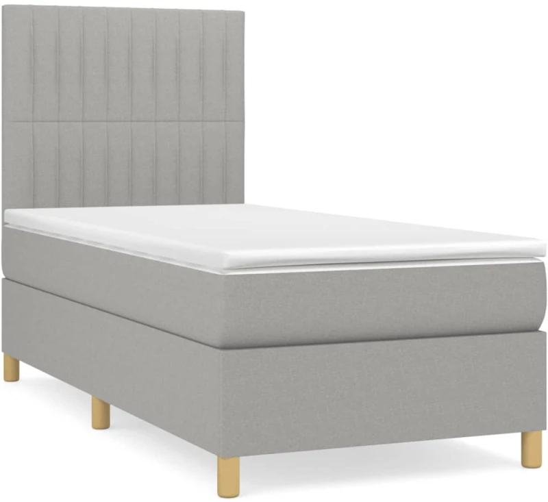 ΚΡΕΒΑΤΙ BOXSPRING ΜΕ ΣΤΡΩΜΑ ΑΝΟΙΧΤΟ ΓΚΡΙ 80X200 ΕΚ. ΥΦΑΣΜΑΤΙΝΟ 3142449