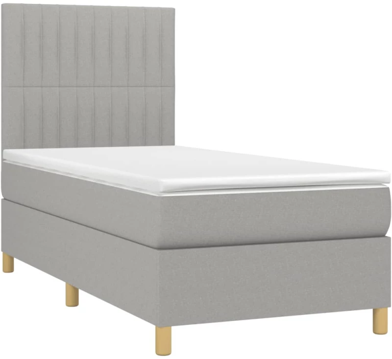 ΚΡΕΒΑΤΙ BOXSPRING ΜΕ ΣΤΡΩΜΑ ΑΝΟΙΧΤΟ ΓΚΡΙ 80X200 ΕΚ. ΥΦΑΣΜΑΤΙΝΟ 3142449