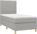 ΚΡΕΒΑΤΙ BOXSPRING ΜΕ ΣΤΡΩΜΑ ΑΝΟΙΧΤΟ ΓΚΡΙ 80X200 ΕΚ. ΥΦΑΣΜΑΤΙΝΟ 3142449