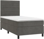 ΚΡΕΒΑΤΙ BOXSPRING ΜΕ ΣΤΡΩΜΑ ΣΚΟΥΡΟ ΓΚΡΙ 80X200 ΕΚ. ΒΕΛΟΥΔΙΝΟ 3143050