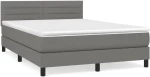 ΚΡΕΒΑΤΙ BOXSPRING ΜΕ ΣΤΡΩΜΑ ΣΚΟΥΡΟ ΓΚΡΙ 140X200 ΕΚ ΥΦΑΣΜΑΤΙΝΟ 3140138