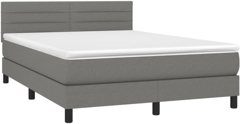 ΚΡΕΒΑΤΙ BOXSPRING ΜΕ ΣΤΡΩΜΑ ΣΚΟΥΡΟ ΓΚΡΙ 140X200 ΕΚ ΥΦΑΣΜΑΤΙΝΟ 3140138