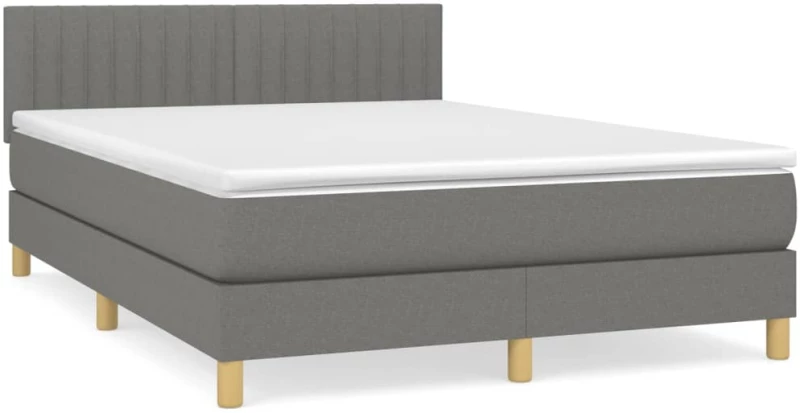 ΚΡΕΒΑΤΙ BOXSPRING ΜΕ ΣΤΡΩΜΑ ΣΚΟΥΡΟ ΓΚΡΙ 140X200 ΕΚ ΥΦΑΣΜΑΤΙΝΟ 3140778