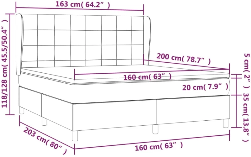 ΚΡΕΒΑΤΙ BOXSPRING ΜΕ ΣΤΡΩΜΑ ΑΝ. ΠΡΑΣΙΝΟ 160X200ΕΚ ΥΦΑΣΜΑΤΙΝΟ 3127973