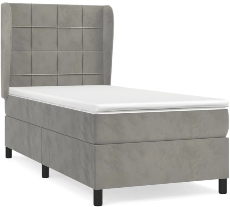 ΚΡΕΒΑΤΙ BOXSPRING ΜΕ ΣΤΡΩΜΑ ΑΝΟΙΧΤΟ ΓΚΡΙ 80X200 ΕΚ. ΒΕΛΟΥΔΙΝΟ 3129177