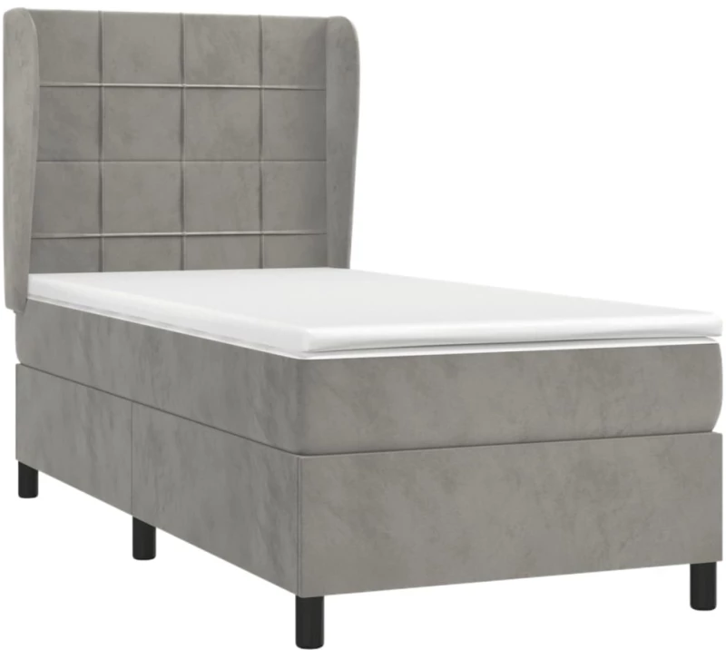 ΚΡΕΒΑΤΙ BOXSPRING ΜΕ ΣΤΡΩΜΑ ΑΝΟΙΧΤΟ ΓΚΡΙ 80X200 ΕΚ. ΒΕΛΟΥΔΙΝΟ 3129177