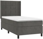 ΚΡΕΒΑΤΙ BOXSPRING ΜΕ ΣΤΡΩΜΑ ΣΚΟΥΡΟ ΓΚΡΙ 80X200 ΕΚ. ΒΕΛΟΥΔΙΝΟ 3132646