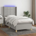 ΚΡΕΒΑΤΙ BOXSPRING ΜΕ ΣΤΡΩΜΑ & LED ΑΝ.ΓΚΡΙ 80X200 ΕΚ. ΥΦΑΣΜΑΤΙΝΟ 3138829