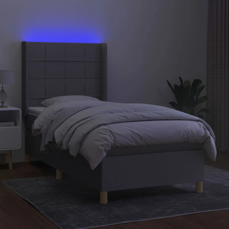 ΚΡΕΒΑΤΙ BOXSPRING ΜΕ ΣΤΡΩΜΑ & LED ΑΝ.ΓΚΡΙ 80X200 ΕΚ. ΥΦΑΣΜΑΤΙΝΟ 3138829
