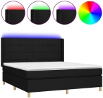 ΚΡΕΒΑΤΙ BOXSPRING ΜΕ ΣΤΡΩΜΑ & LED ΜΑΥΡΟ 160X200 ΕΚ. ΥΦΑΣΜΑΤΙΝΟ 3138887