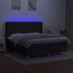 ΚΡΕΒΑΤΙ BOXSPRING ΜΕ ΣΤΡΩΜΑ & LED ΜΑΥΡΟ 160X200 ΕΚ. ΥΦΑΣΜΑΤΙΝΟ 3138887
