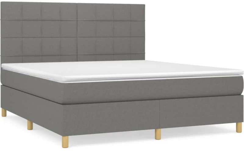 ΚΡΕΒΑΤΙ BOXSPRING ΜΕ ΣΤΡΩΜΑ ΣΚΟΥΡΟ ΓΚΡΙ 160X200 ΕΚ ΥΦΑΣΜΑΤΙΝΟ 3142346