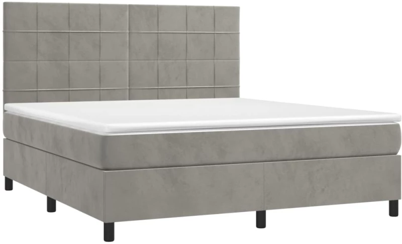ΚΡΕΒΑΤΙ BOXSPRING ΜΕ ΣΤΡΩΜΑ ΑΝΟΙΧΤΟ ΓΚΡΙ 180X200 ΕΚ. ΒΕΛΟΥΔΙΝΟ 3143037