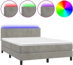 ΚΡΕΒΑΤΙ BOXSPRING ΜΕ ΣΤΡΩΜΑ&LED ΑΝ. ΓΚΡΙ 140X190 ΕΚ. ΒΕΛΟΥΔΙΝΟ 3134399