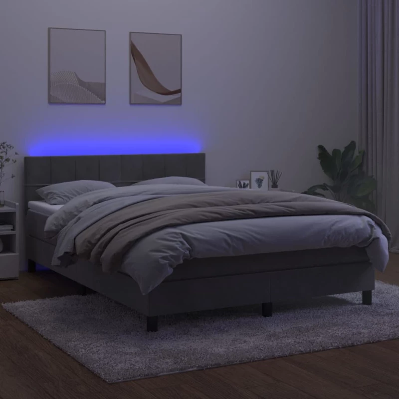 ΚΡΕΒΑΤΙ BOXSPRING ΜΕ ΣΤΡΩΜΑ&LED ΑΝ. ΓΚΡΙ 140X190 ΕΚ. ΒΕΛΟΥΔΙΝΟ 3134399