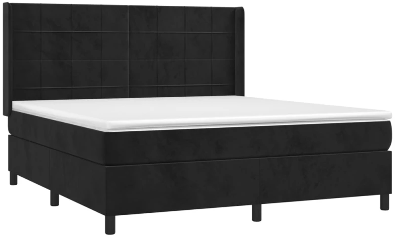 ΚΡΕΒΑΤΙ BOXSPRING ΜΕ ΣΤΡΩΜΑ & LED ΜΑΥΡΟ 160X200 ΕΚ. ΒΕΛΟΥΔΙΝΟ 3139573