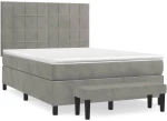 ΚΡΕΒΑΤΙ BOXSPRING ΜΕ ΣΤΡΩΜΑ ΑΝΟΙΧΤΟ ΓΚΡΙ 140X200 ΕΚ. ΒΕΛΟΥΔΙΝΟ 3137845