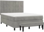 ΚΡΕΒΑΤΙ BOXSPRING ΜΕ ΣΤΡΩΜΑ ΑΝΟΙΧΤΟ ΓΚΡΙ 140X200 ΕΚ. ΒΕΛΟΥΔΙΝΟ 3137845