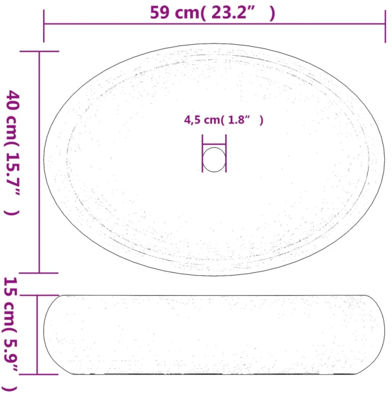 ΝΙΠΤΗΡΑΣ ΟΒΑΛ ΚΑΦΕ 59 X 40 X 15 ΕΚ. ΚΕΡΑΜΙΚΟΣ 155079