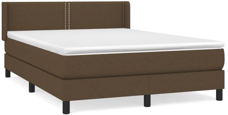 ΚΡΕΒΑΤΙ BOXSPRING ΜΕ ΣΤΡΩΜΑ ΣΚΟΥΡΟ ΚΑΦΕ 140X200 ΕΚ ΥΦΑΣΜΑΤΙΝΟ 3129636