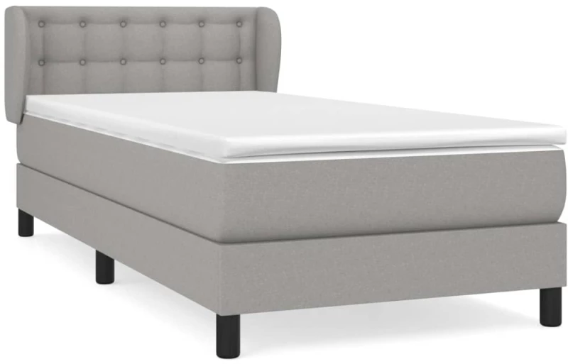 ΚΡΕΒΑΤΙ BOXSPRING ΜΕ ΣΤΡΩΜΑ ΑΝΟΙΧΤΟ ΓΚΡΙ 90X200 ΕΚ. ΥΦΑΣΜΑΤΙΝΟ 3126533