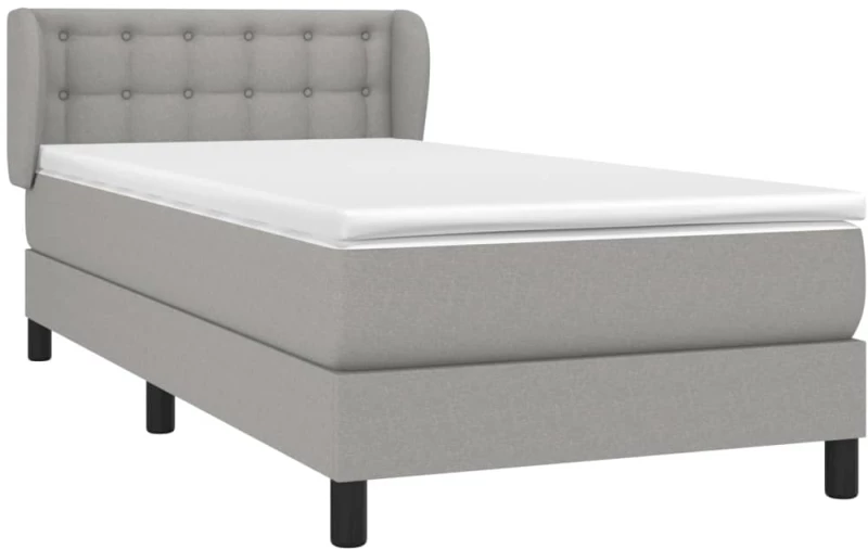 ΚΡΕΒΑΤΙ BOXSPRING ΜΕ ΣΤΡΩΜΑ ΑΝΟΙΧΤΟ ΓΚΡΙ 90X200 ΕΚ. ΥΦΑΣΜΑΤΙΝΟ 3126533