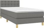 ΚΡΕΒΑΤΙ BOXSPRING ΜΕ ΣΤΡΩΜΑ & LED ΣΚ.ΓΚΡΙ 80X200 ΕΚ. ΥΦΑΣΜΑΤΙΝΟ 3133990