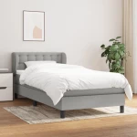 ΚΡΕΒΑΤΙ BOXSPRING ΜΕ ΣΤΡΩΜΑ ΑΝΟΙΧΤΟ ΓΚΡΙ 90X190 ΕΚ. ΥΦΑΣΜΑΤΙΝΟ 3126525