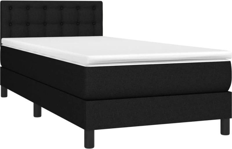 ΚΡΕΒΑΤΙ BOXSPRING ΜΕ ΣΤΡΩΜΑ & LED ΜΑΥΡΟ 80X200 ΕΚ. ΥΦΑΣΜΑΤΙΝΟ 3133431