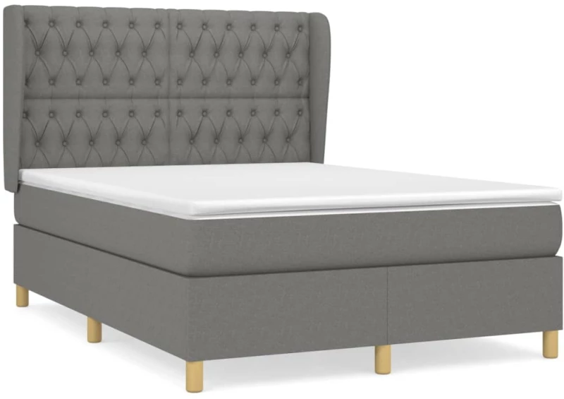 ΚΡΕΒΑΤΙ BOXSPRING ΜΕ ΣΤΡΩΜΑ ΣΚΟΥΡΟ ΓΚΡΙ 140X190 ΕΚ. ΥΦΑΣΜΑΤΙΝΟ 3128758